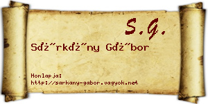 Sárkány Gábor névjegykártya